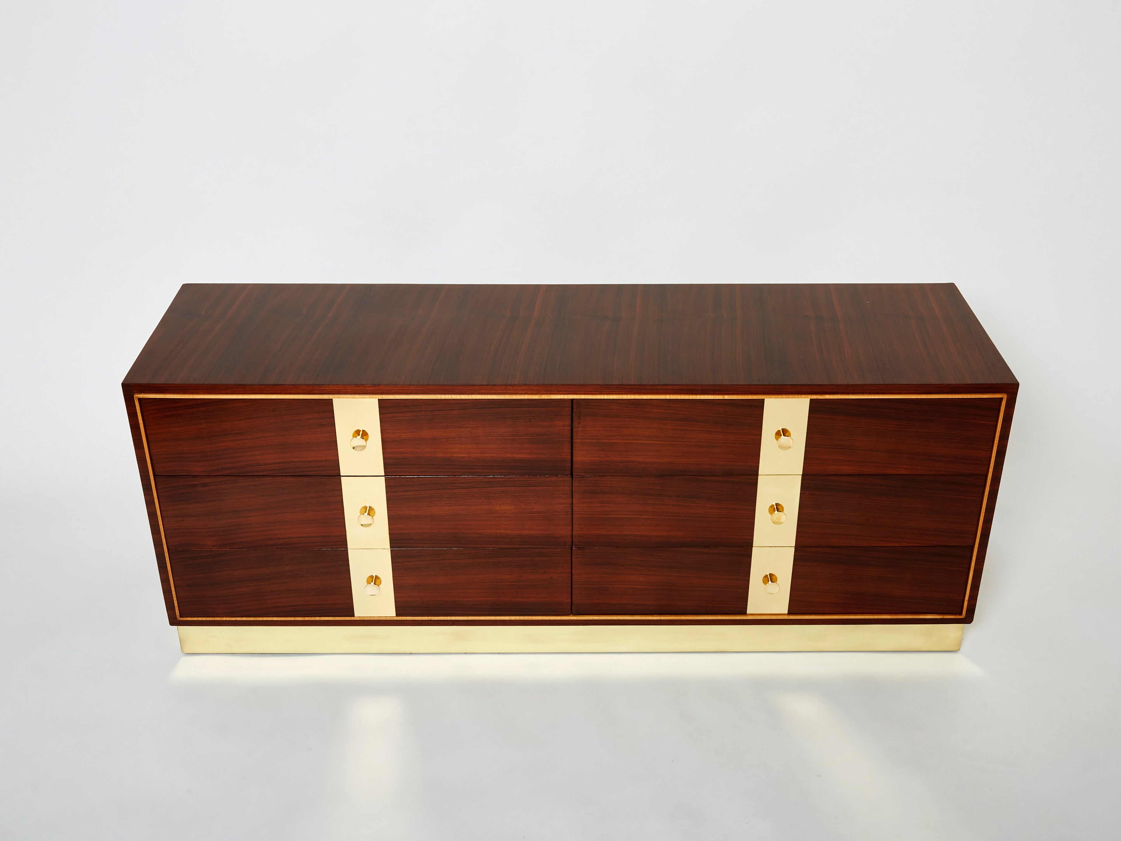 ISA Bergamo Italian rosewood and brass commode 1950s