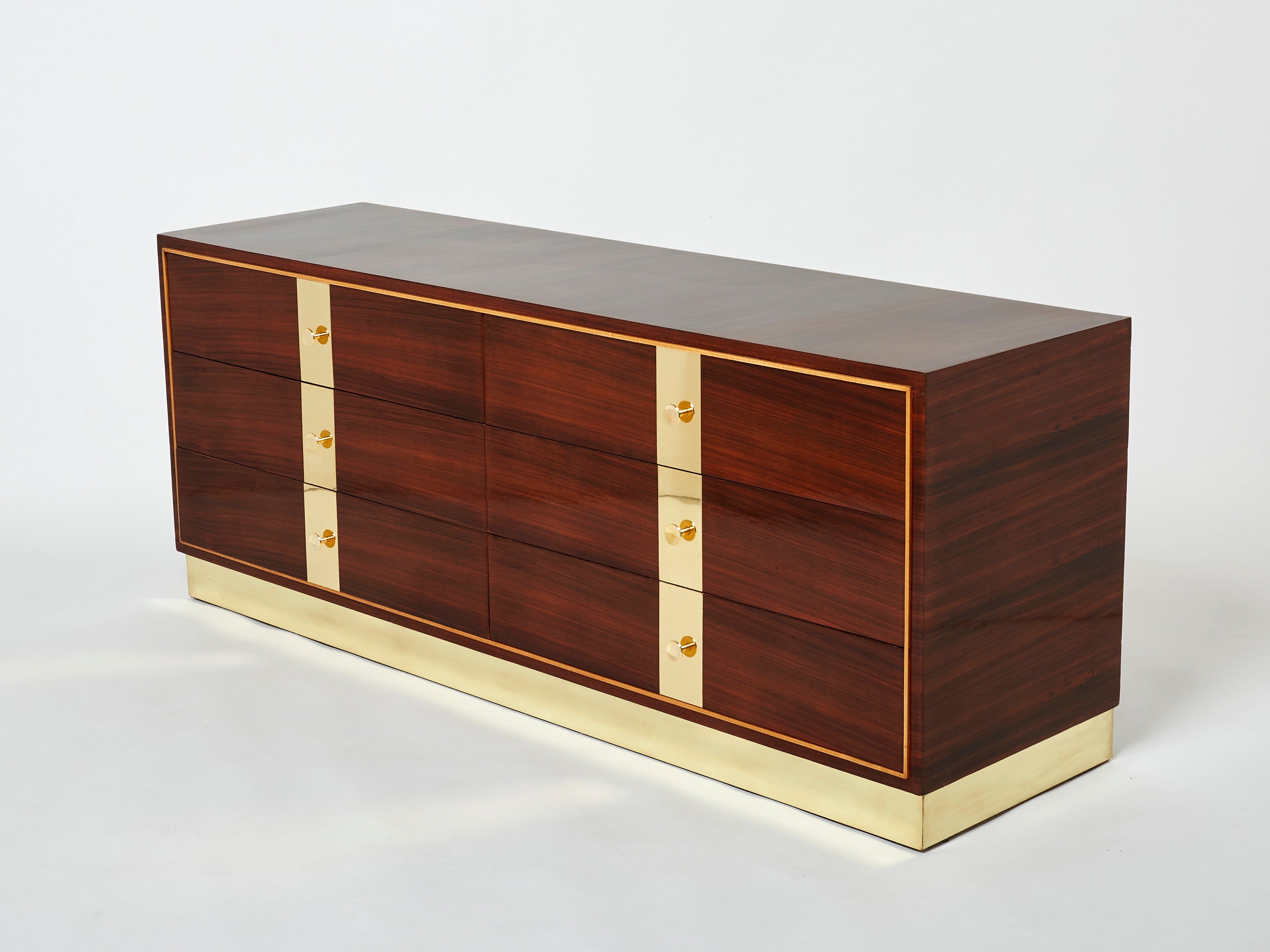 ISA Bergamo Italian rosewood and brass commode 1950s