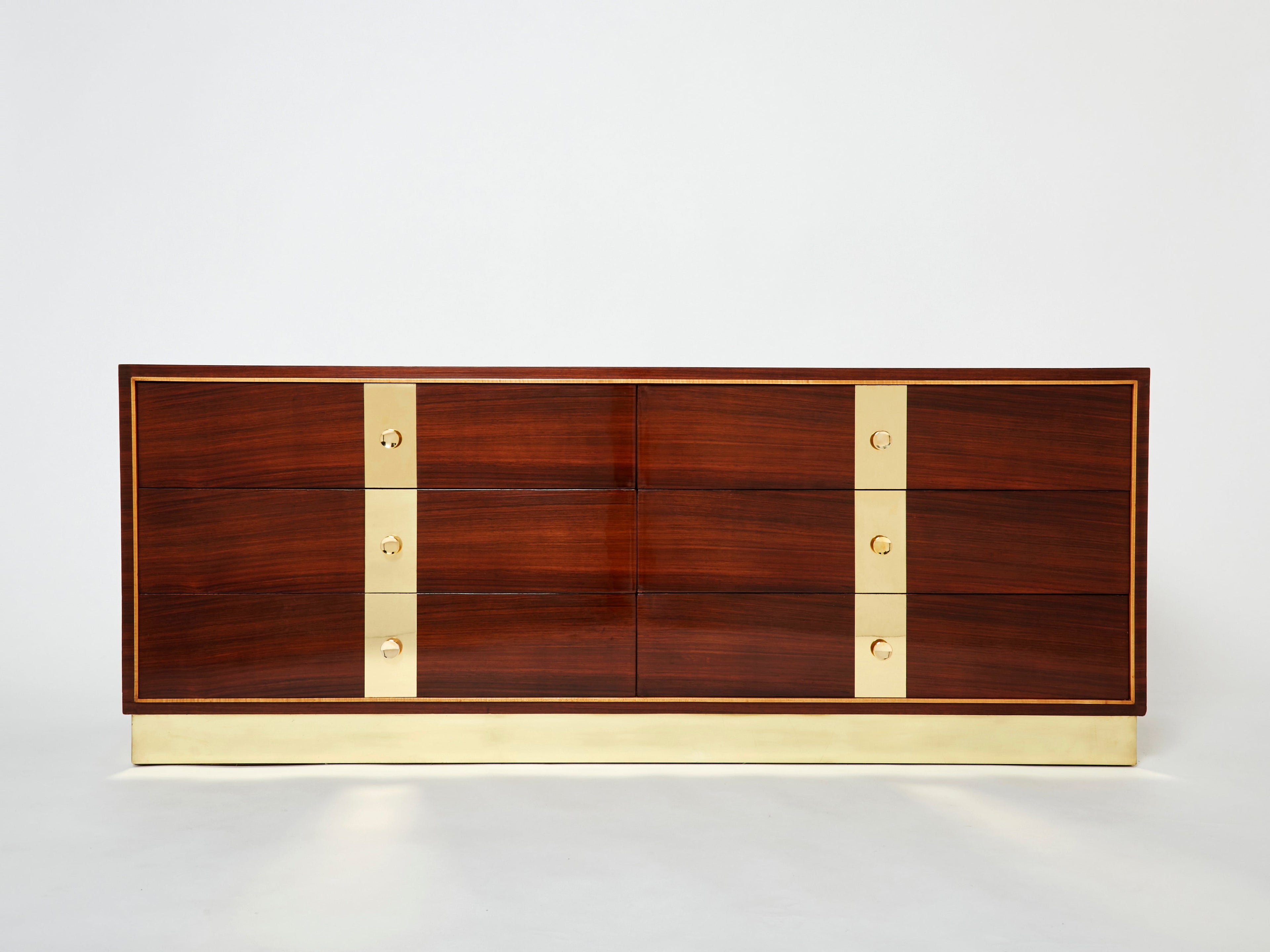 ISA Bergamo Italian rosewood and brass commode 1950s
