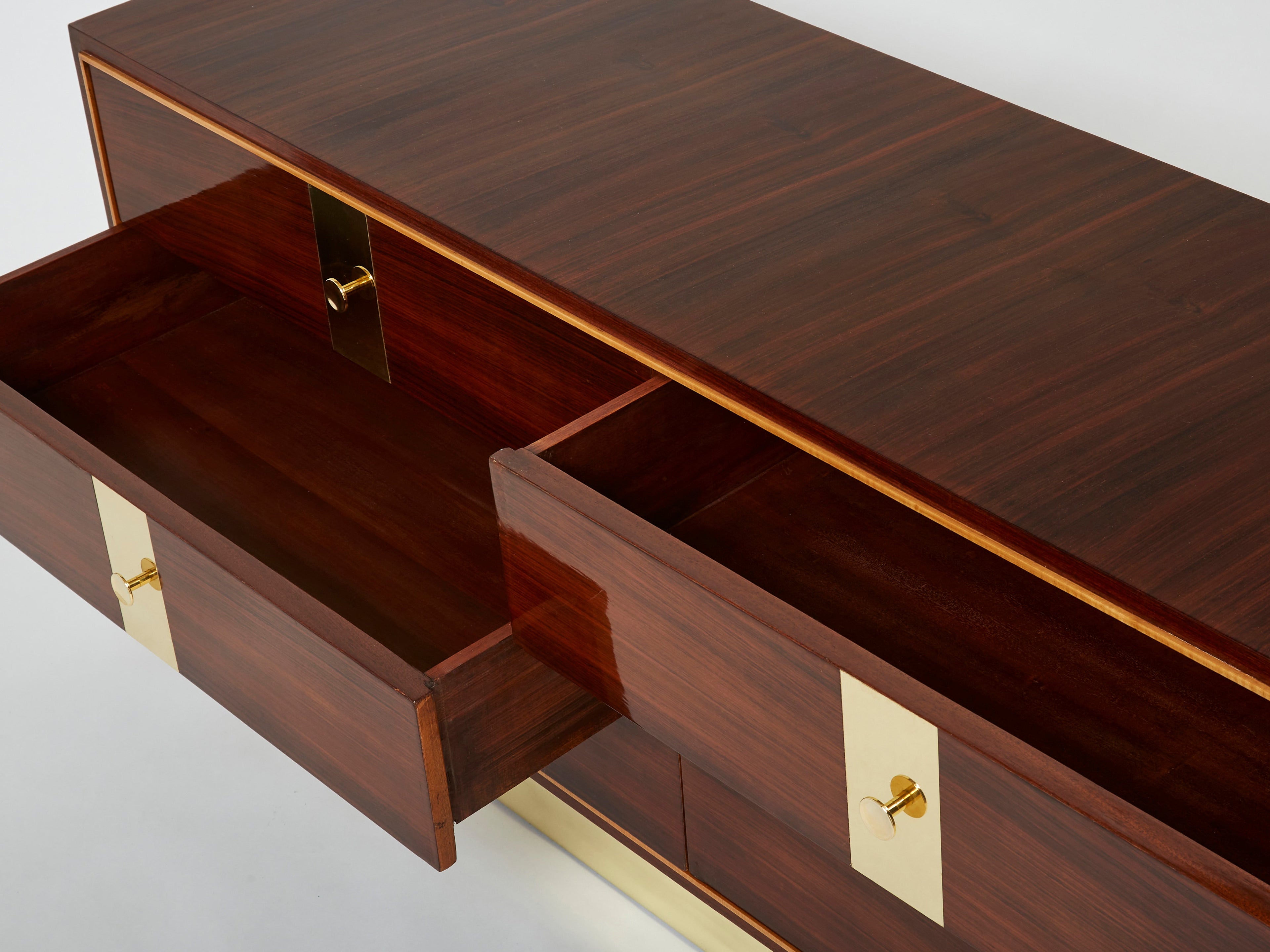 ISA Bergamo Italian rosewood and brass commode 1950s