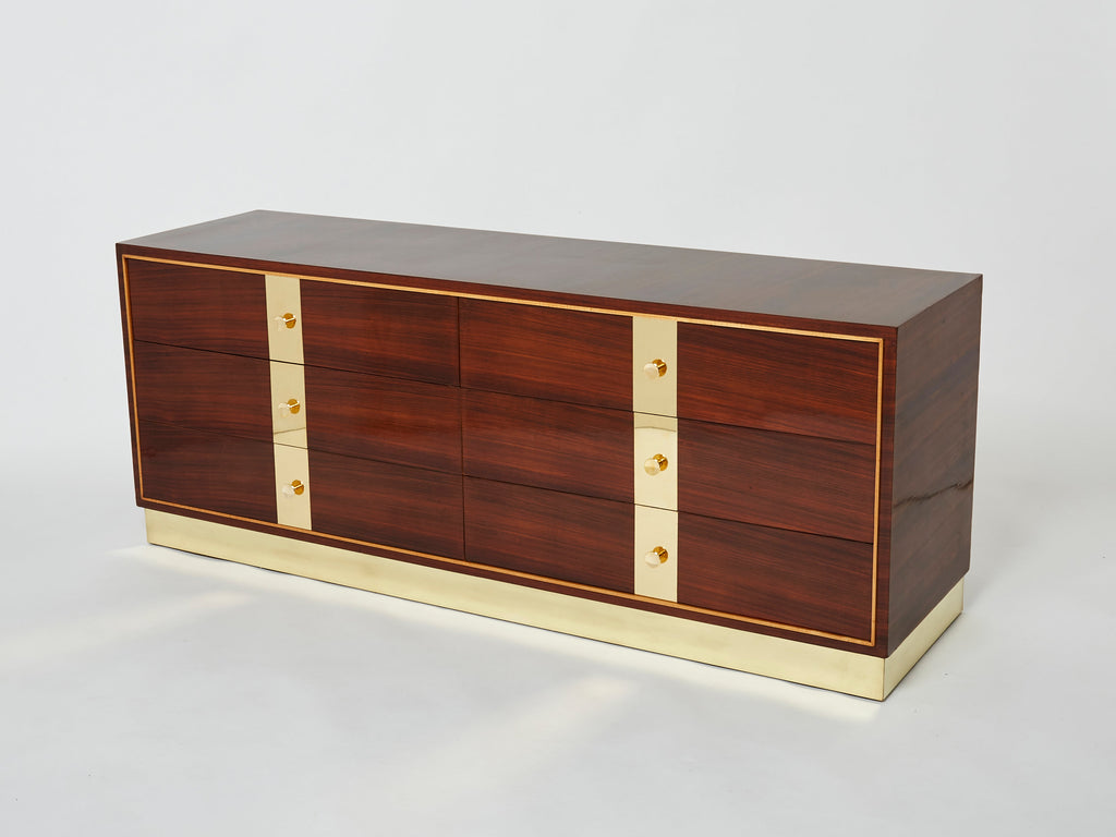 ISA Bergamo Italian rosewood and brass commode 1950s