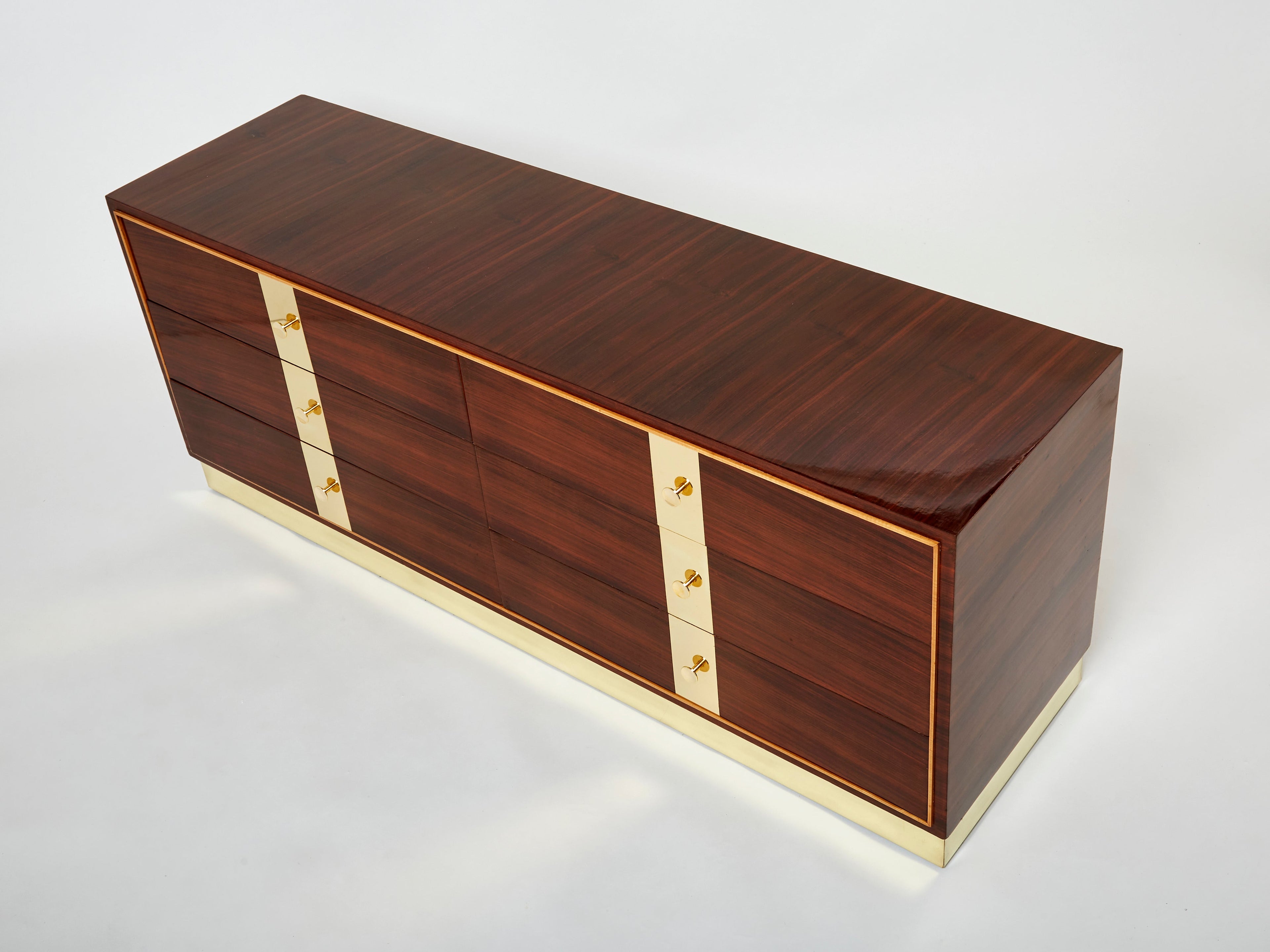 ISA Bergamo Italian rosewood and brass commode 1950s