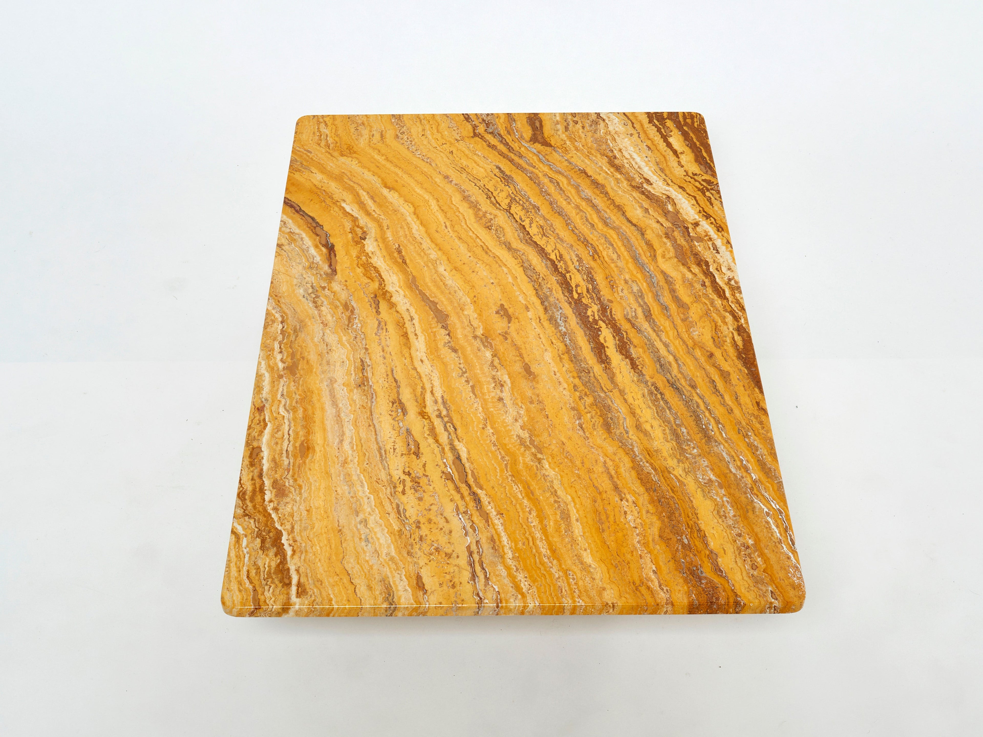 Italian Sienna yellow marble and travertine coffee table 1970s