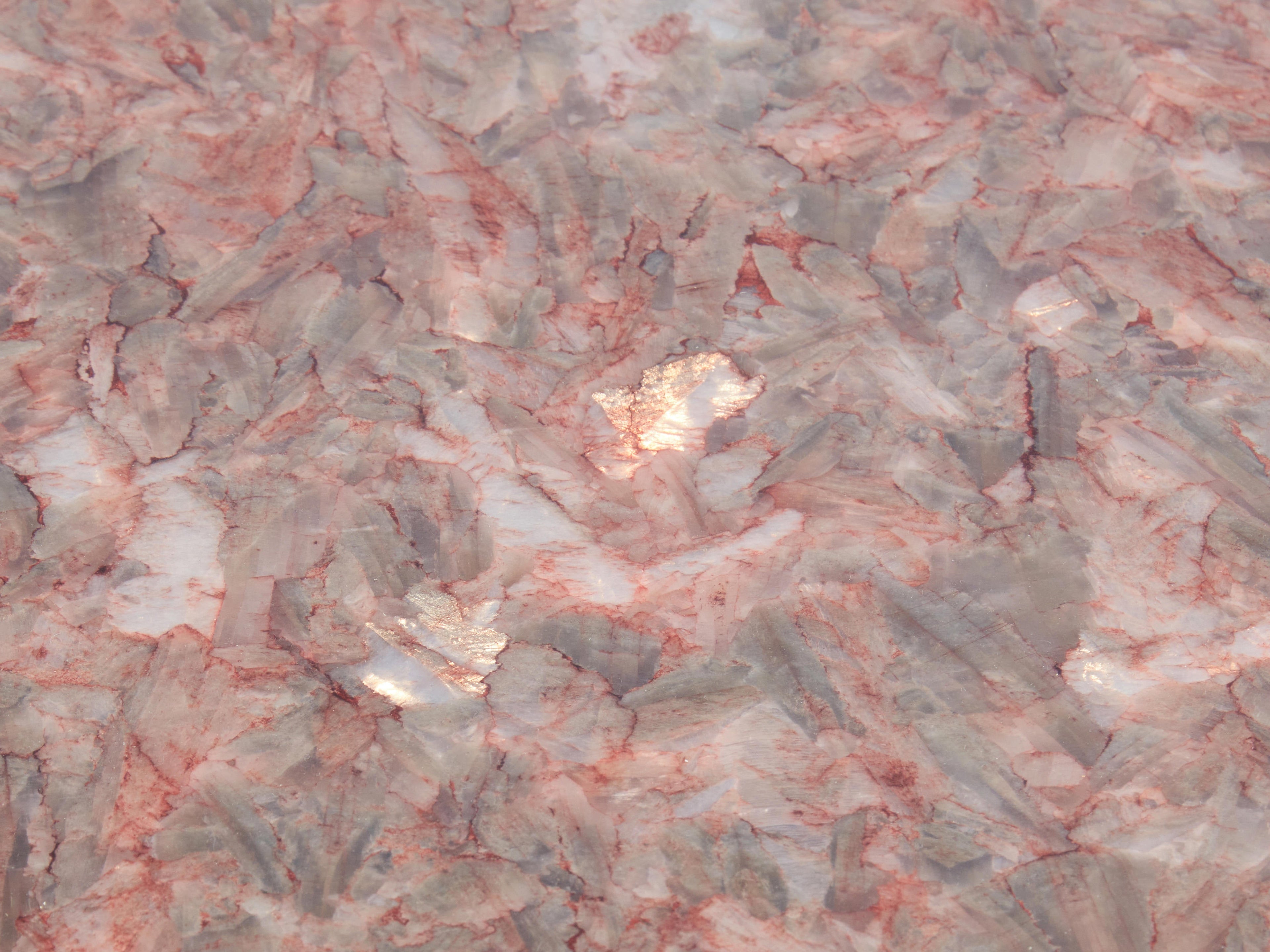 Italian rose crystalline alabaster coffee table late 1970s