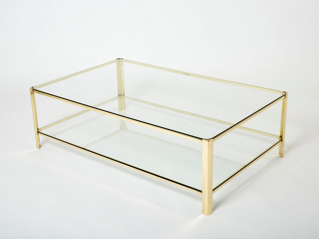 Large Two-tier Bronze coffee table by J.T. Lepelletier for Broncz 1960s