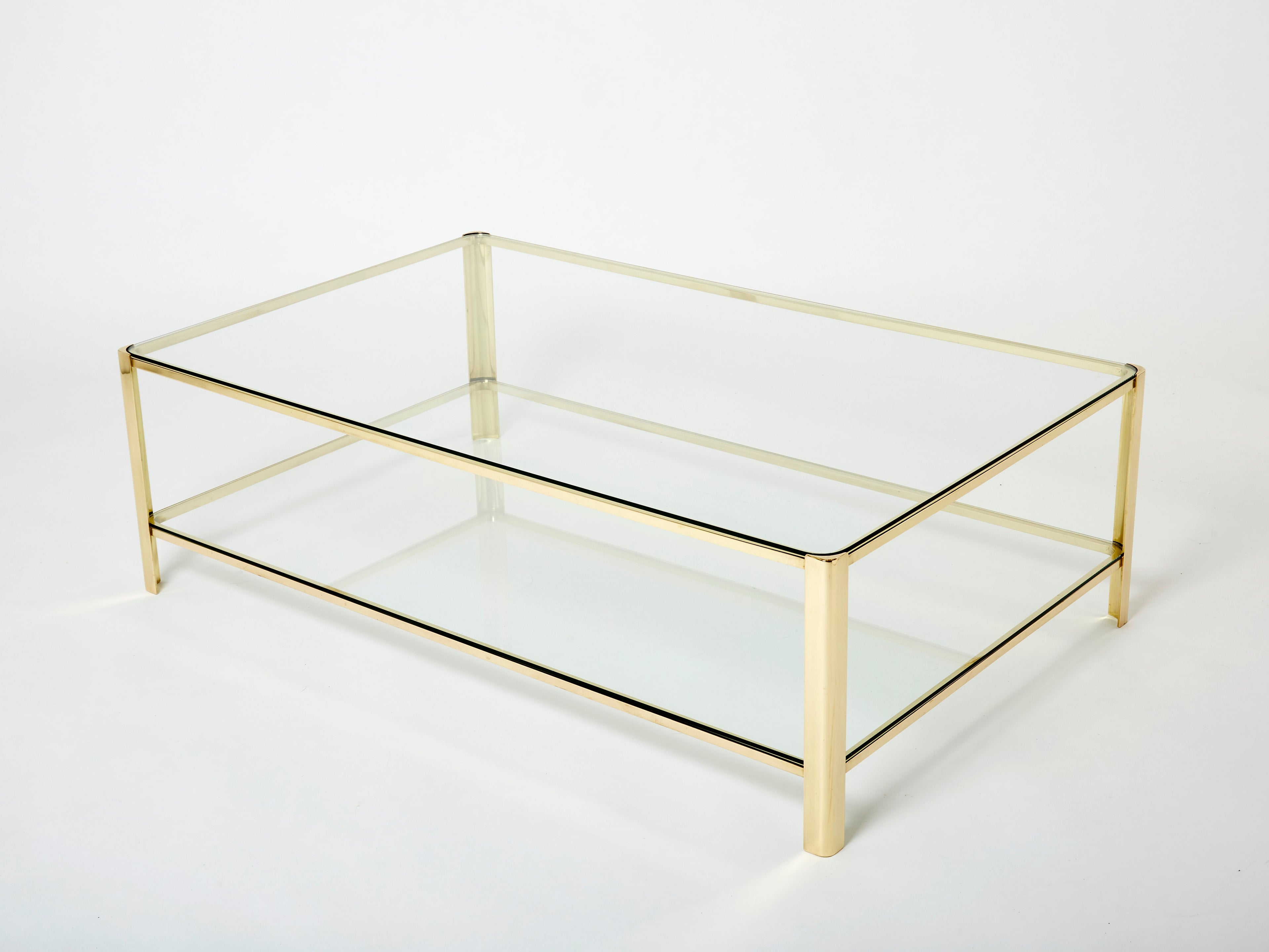 Large Two-tier Bronze coffee table by J.T. Lepelletier for Broncz 1960s