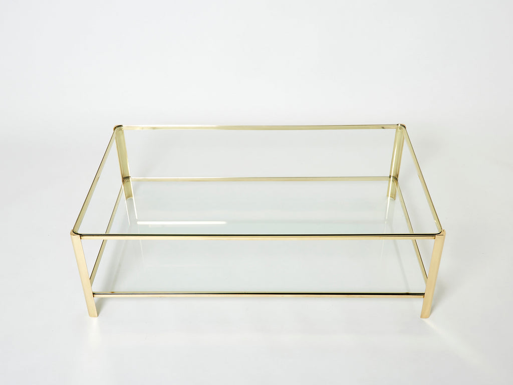 Large Two-tier Bronze coffee table by J.T. Lepelletier for Broncz 1960s