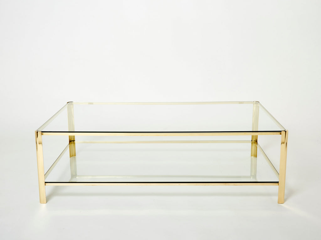 Large Two-tier Bronze coffee table by J.T. Lepelletier for Broncz 1960s