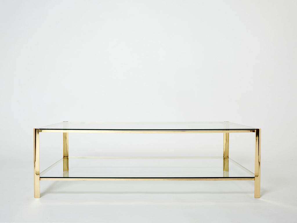 Large Two-tier Bronze coffee table by J.T. Lepelletier for Broncz 1960s