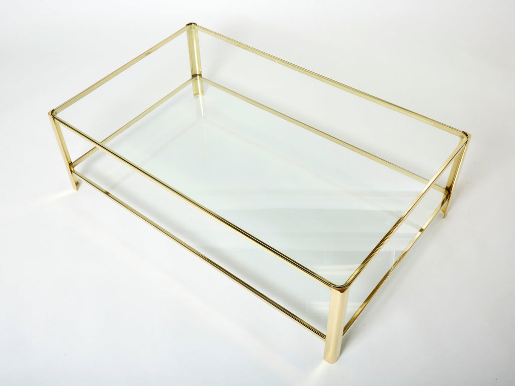 Large Two-tier Bronze coffee table by J.T. Lepelletier for Broncz 1960s