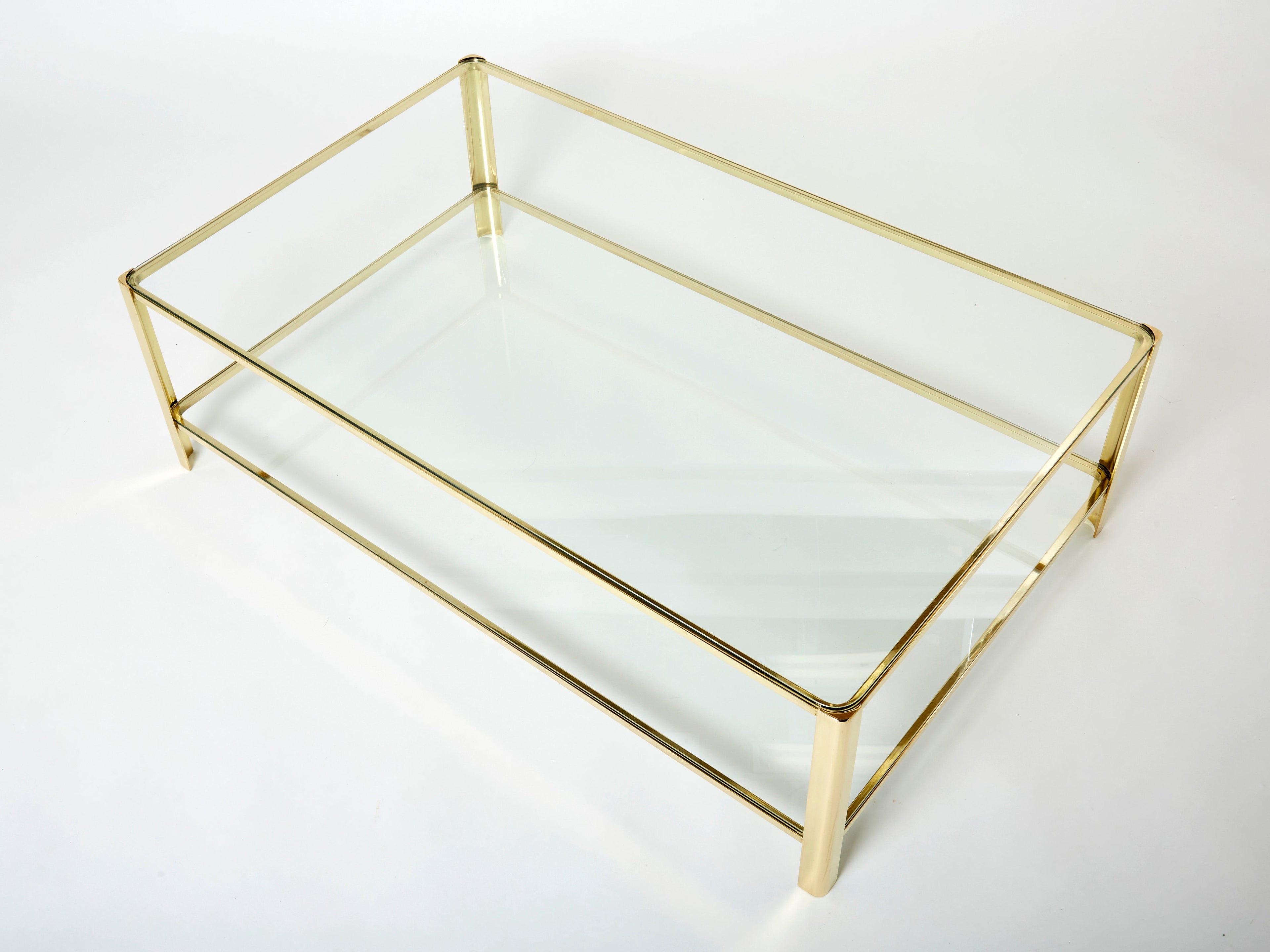 Large Two-tier Bronze coffee table by J.T. Lepelletier for Broncz 1960s