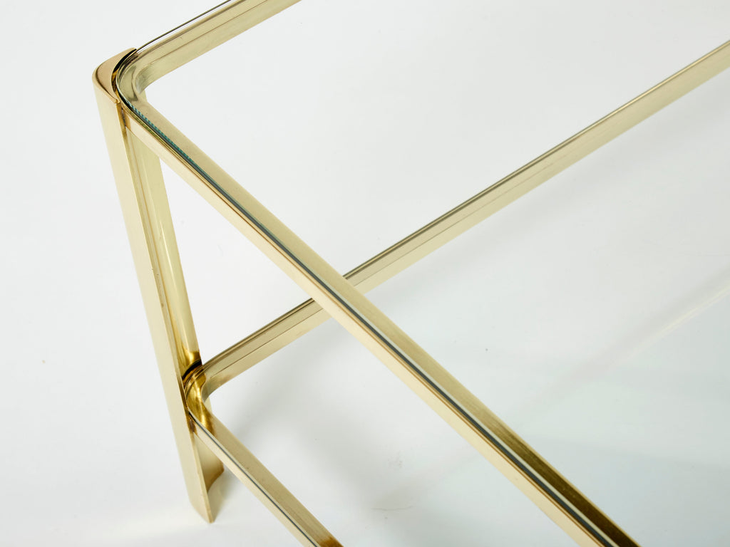 Large Two-tier Bronze coffee table by J.T. Lepelletier for Broncz 1960s