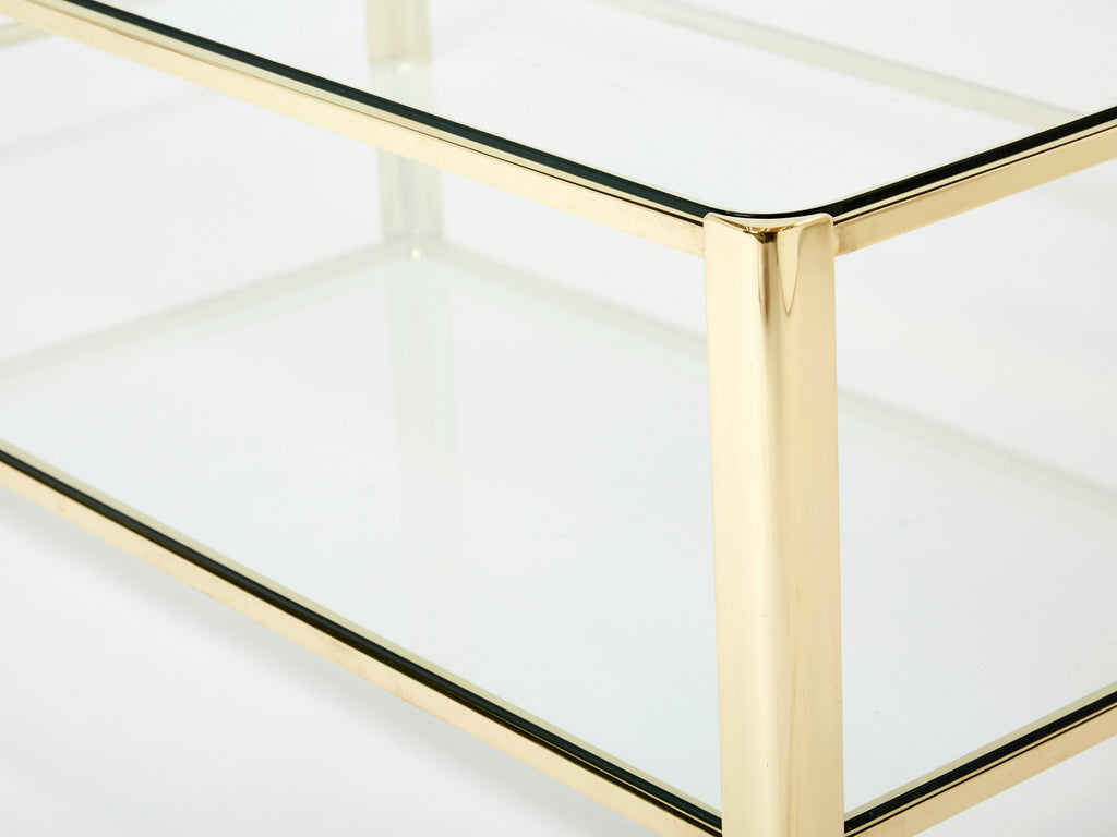 Large Two-tier Bronze coffee table by J.T. Lepelletier for Broncz 1960s