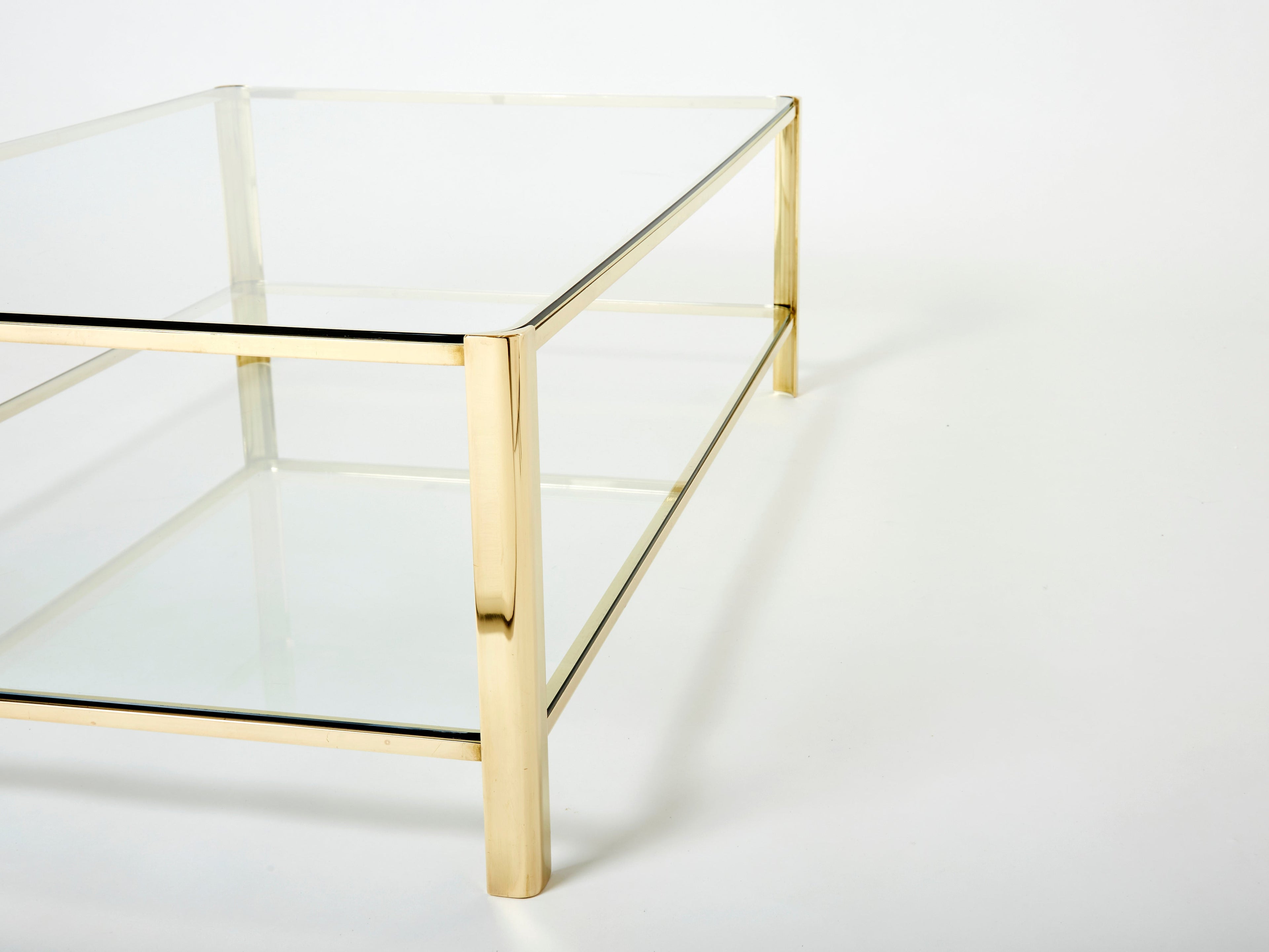 Large Two-tier Bronze coffee table by J.T. Lepelletier for Broncz 1960s