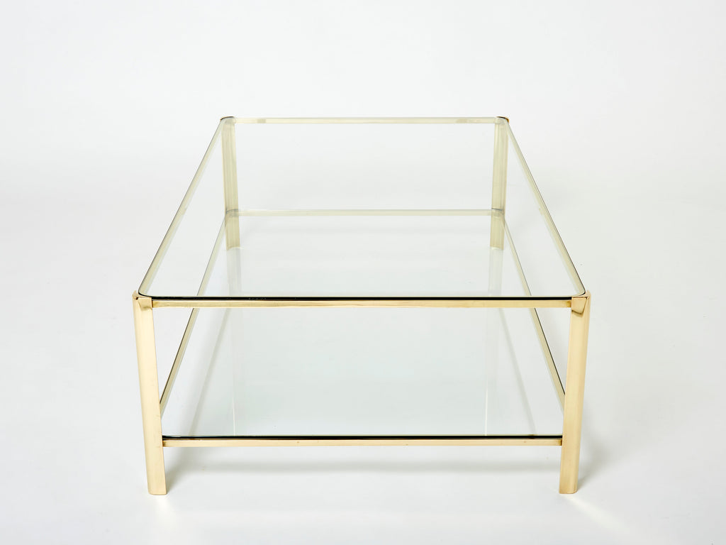 Large Two-tier Bronze coffee table by J.T. Lepelletier for Broncz 1960s