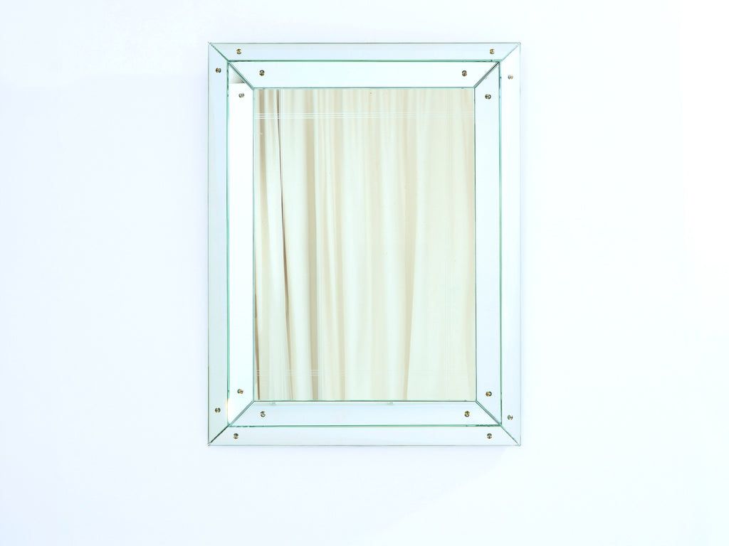 Jacques Adnet large Art deco parclose mirror 1947