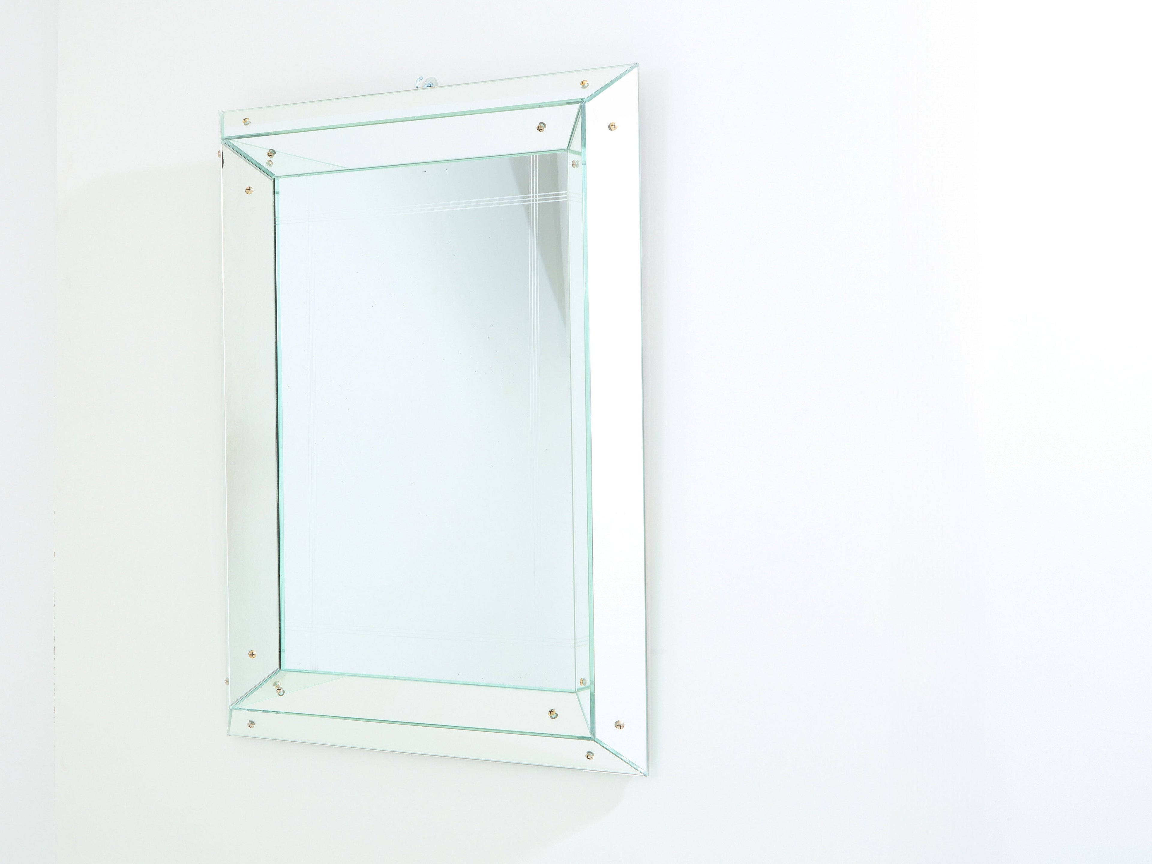 Jacques Adnet large Art deco parclose mirror 1947