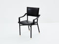 Jacques Adnet leather and brass desk chair 1950