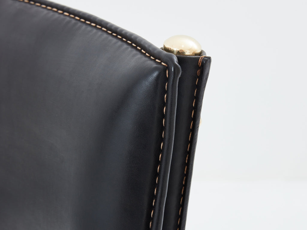 Jacques Adnet leather and brass desk chair 1950