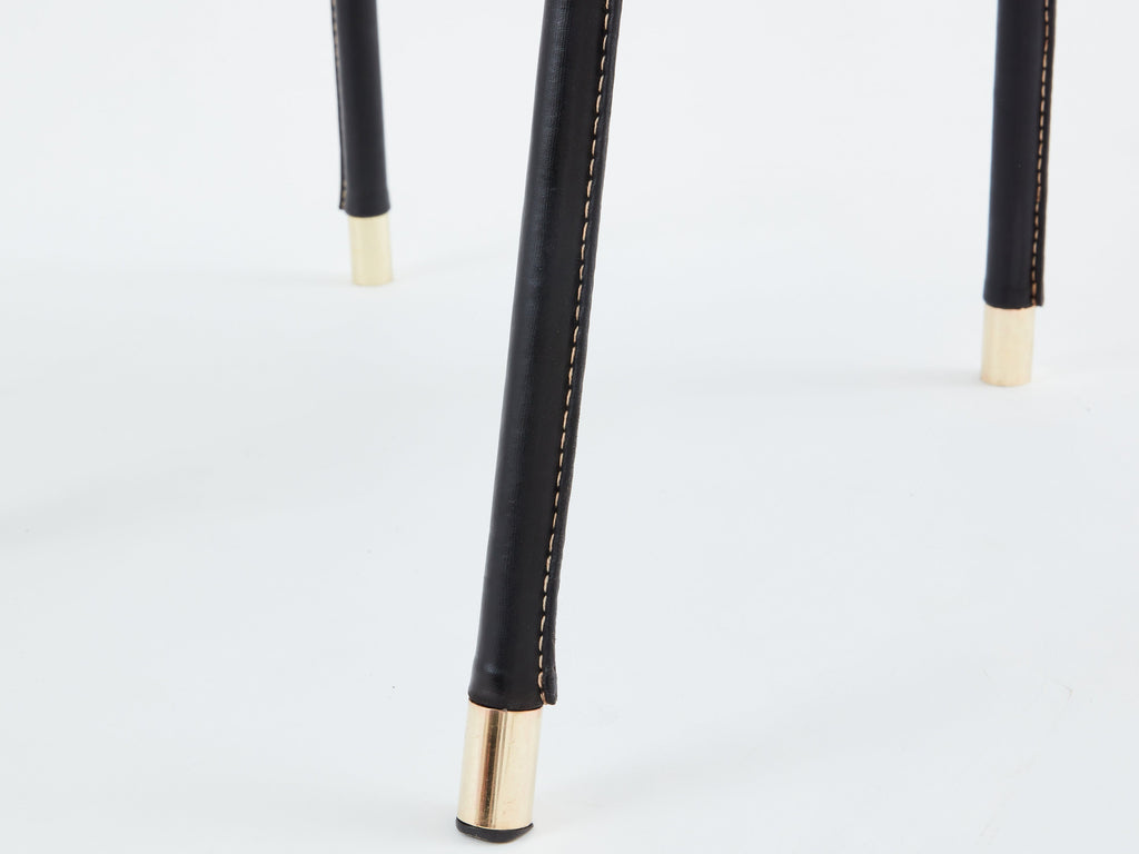 Jacques Adnet leather and brass desk chair 1950