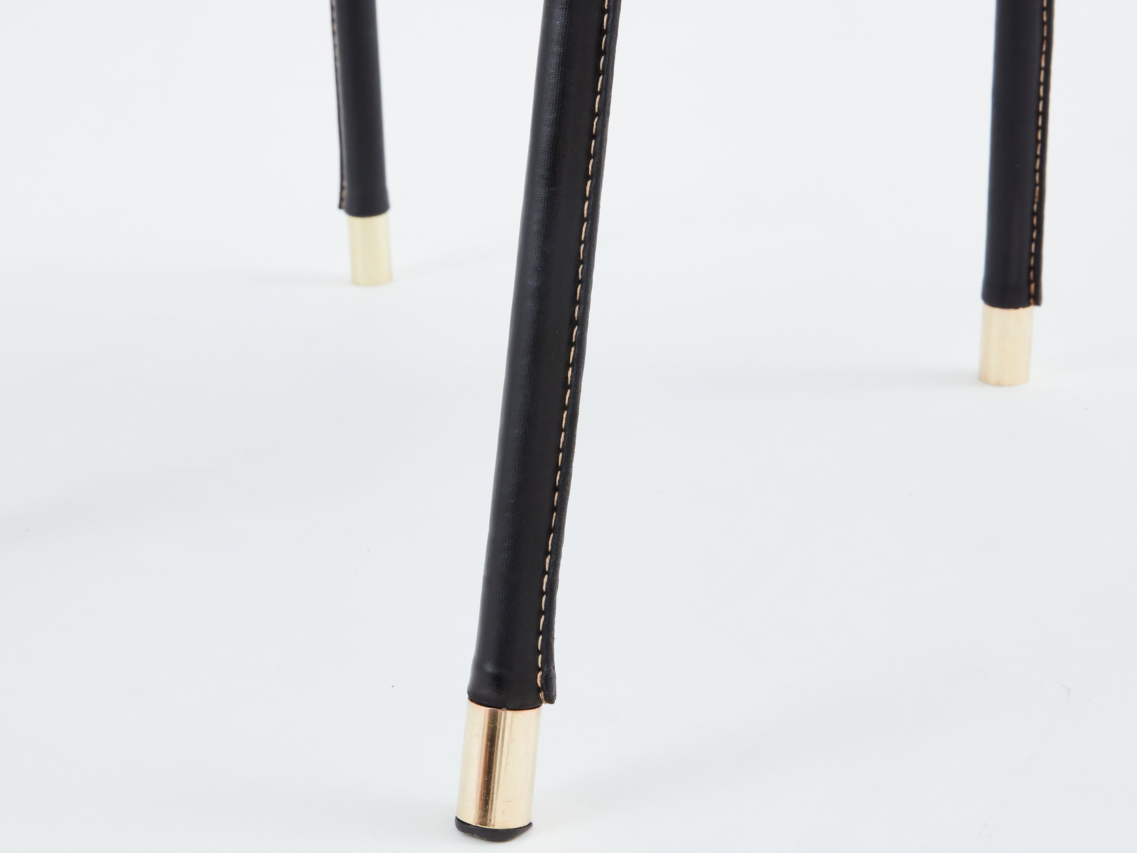 Jacques Adnet leather and brass desk chair 1950