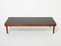 Jacques Adnet mahogany brass modernist coffee table 1950s
