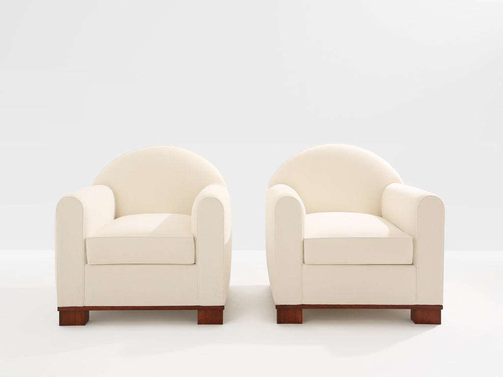 Jacques Adnet pair of modernist club chairs rosewood 1931