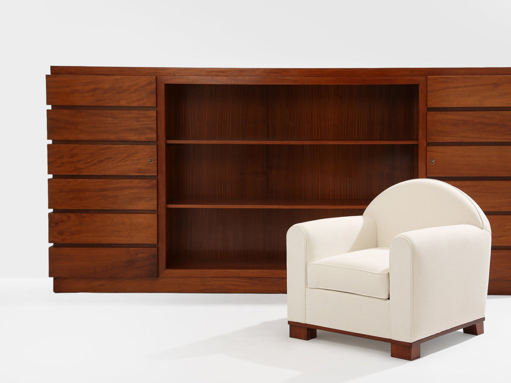 Jacques Adnet pair of modernist club chairs rosewood 1931
