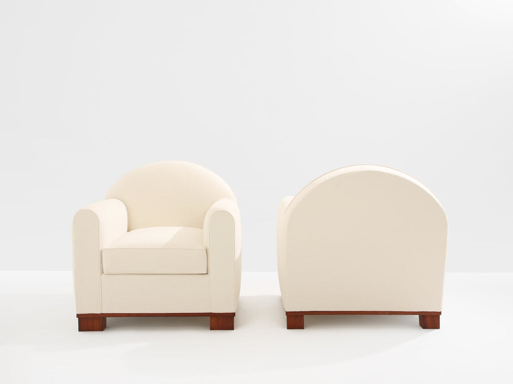 Jacques Adnet pair of modernist club chairs rosewood 1931