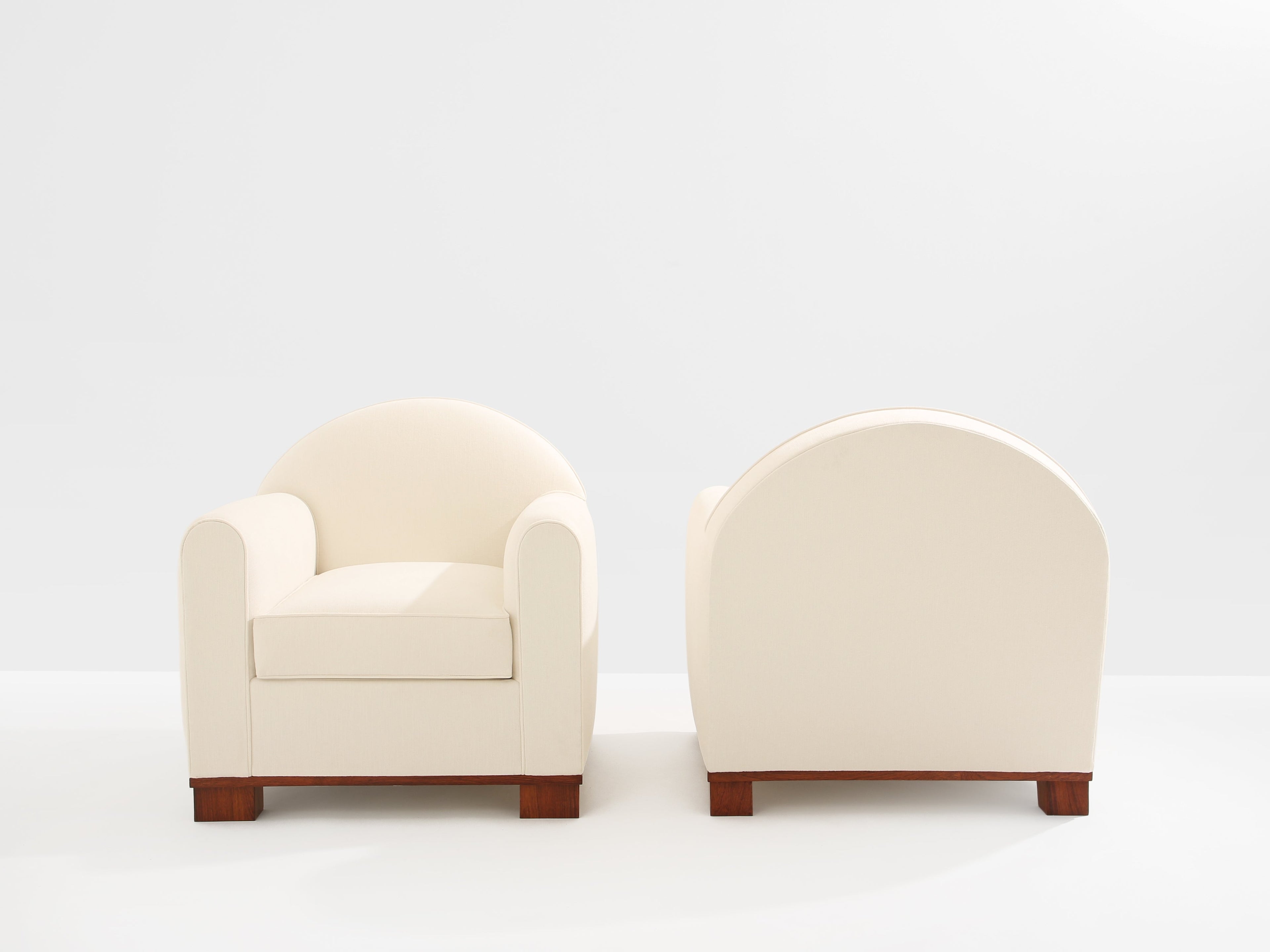 Jacques Adnet pair of modernist club chairs rosewood 1931