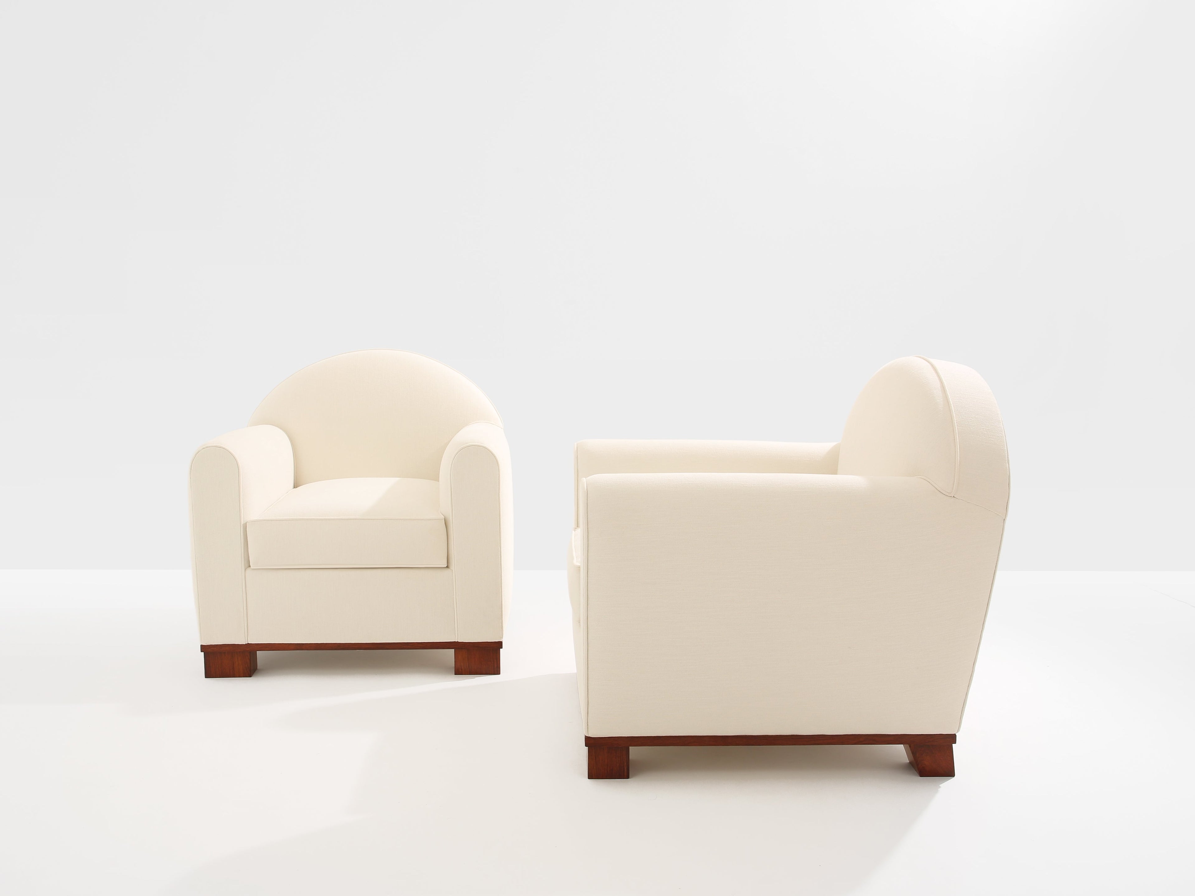 Jacques Adnet pair of modernist club chairs rosewood 1931