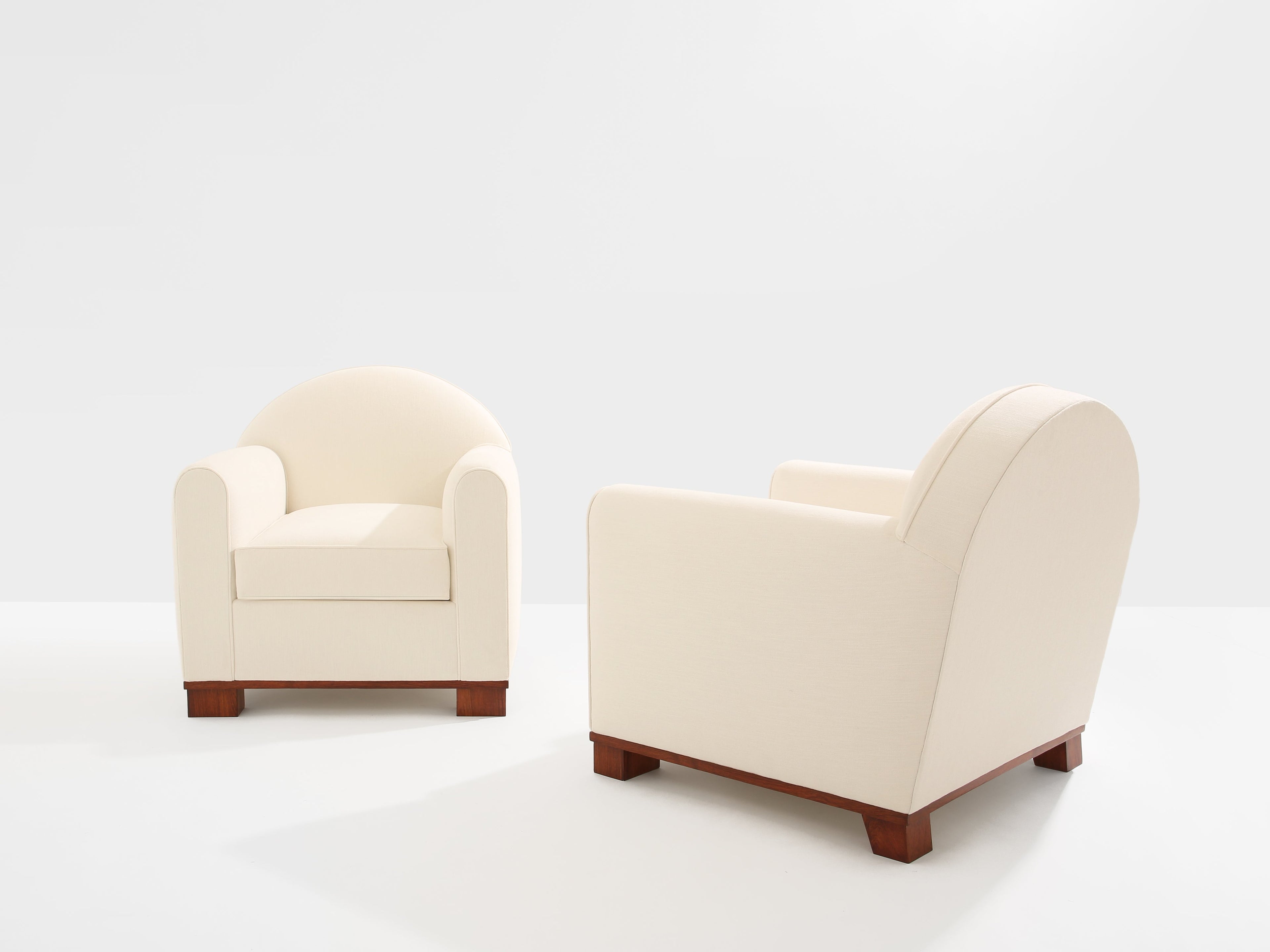 Jacques Adnet pair of modernist club chairs rosewood 1931