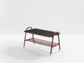 Jacques Adnet pique sellier red leather brass coffee table 1950