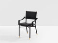 Jacques Adnet saddle-stitched leather brass desk chair 1950