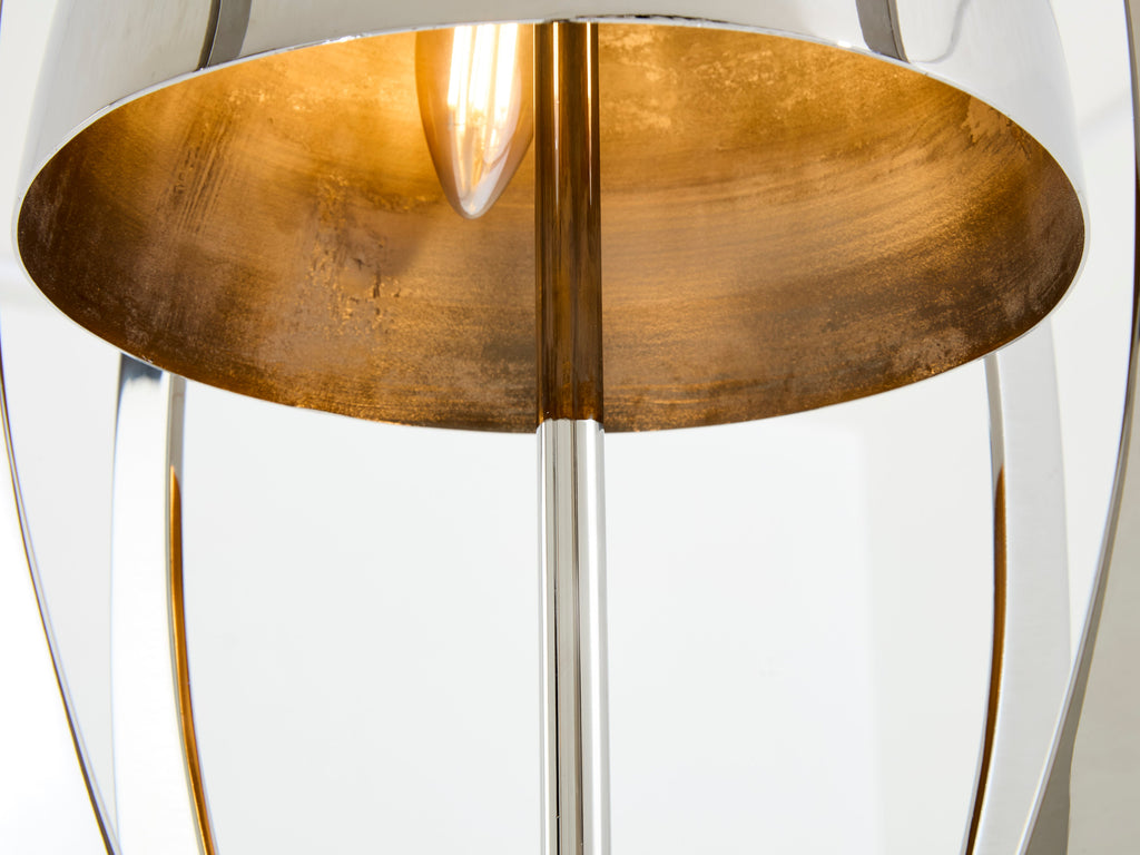 Jacques Charles for Maison Charles Ogive nickel metal lamp 1965