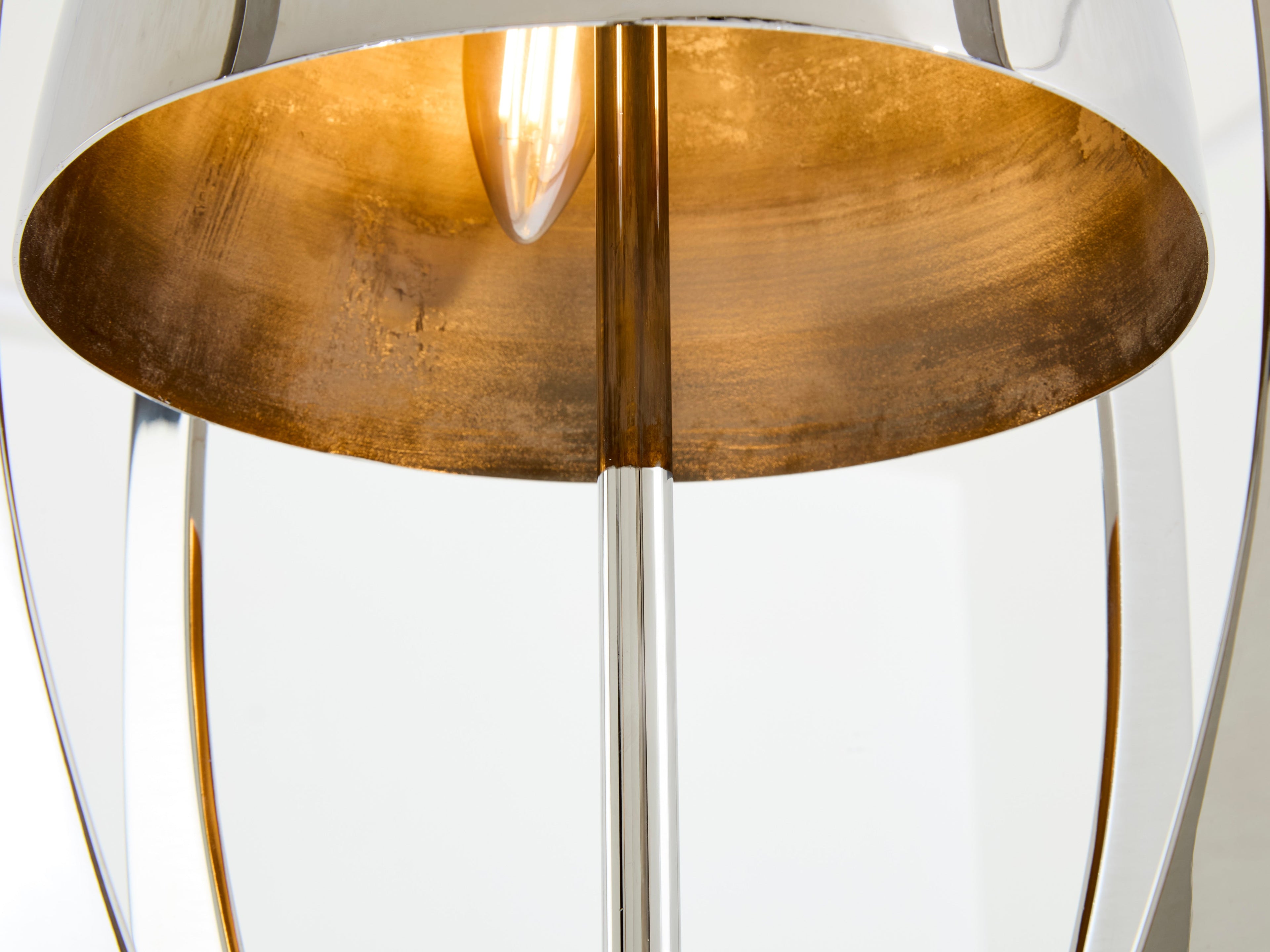 Jacques Charles for Maison Charles Ogive nickel metal lamp 1965