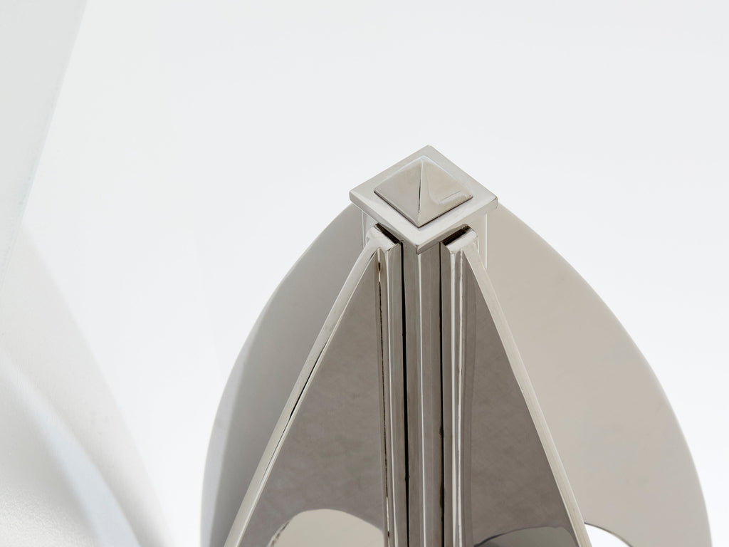 Jacques Charles for Maison Charles Ogive nickel metal lamp 1965