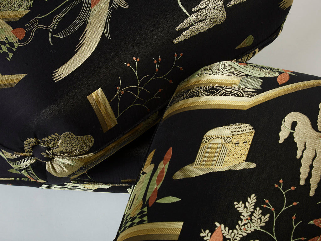Jacques Charpentier for Maison Jansen pair of ottomans Dedar upholstery 1970s