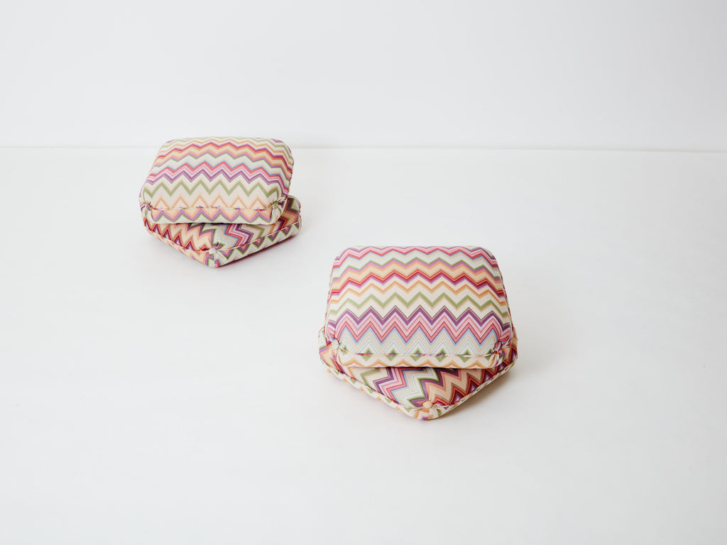 Jacques Charpentier for Maison Jansen pair of ottomans Missoni upholstery 1970s