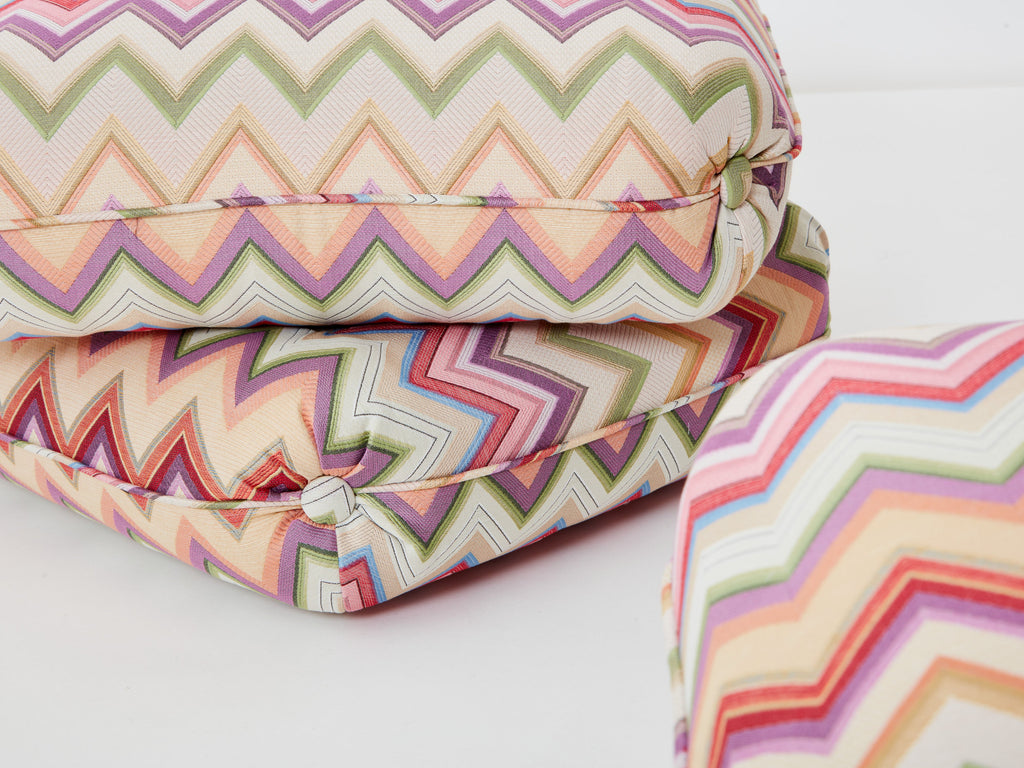 Jacques Charpentier for Maison Jansen pair of ottomans Missoni upholstery 1970s
