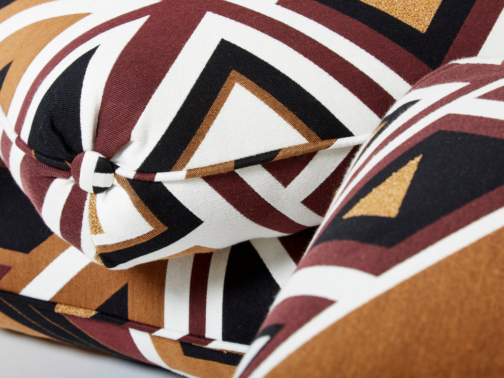 Jacques Charpentier for Maison Jansen pair of ottomans graphic 1970s