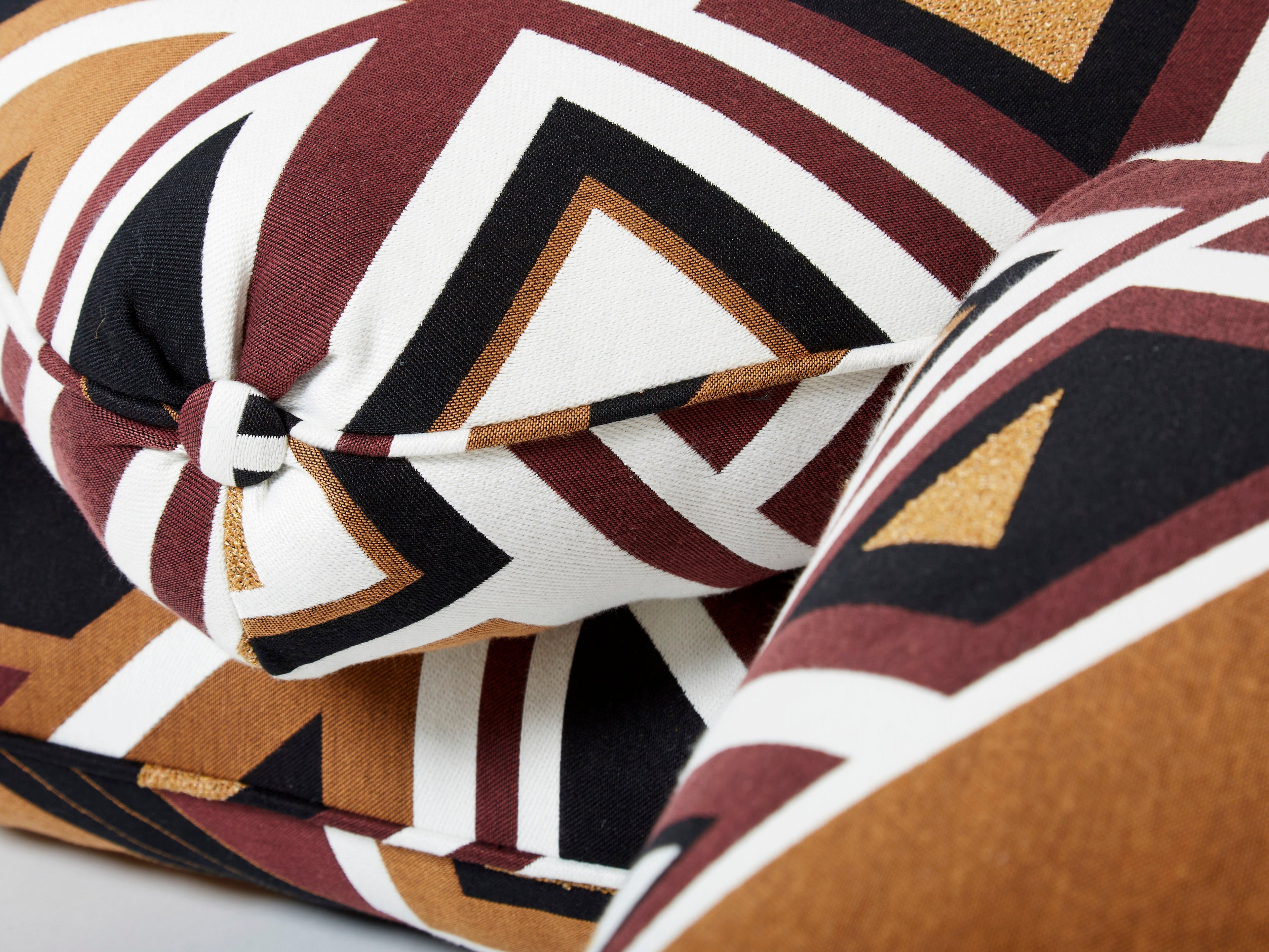 Jacques Charpentier for Maison Jansen pair of ottomans graphic 1970s