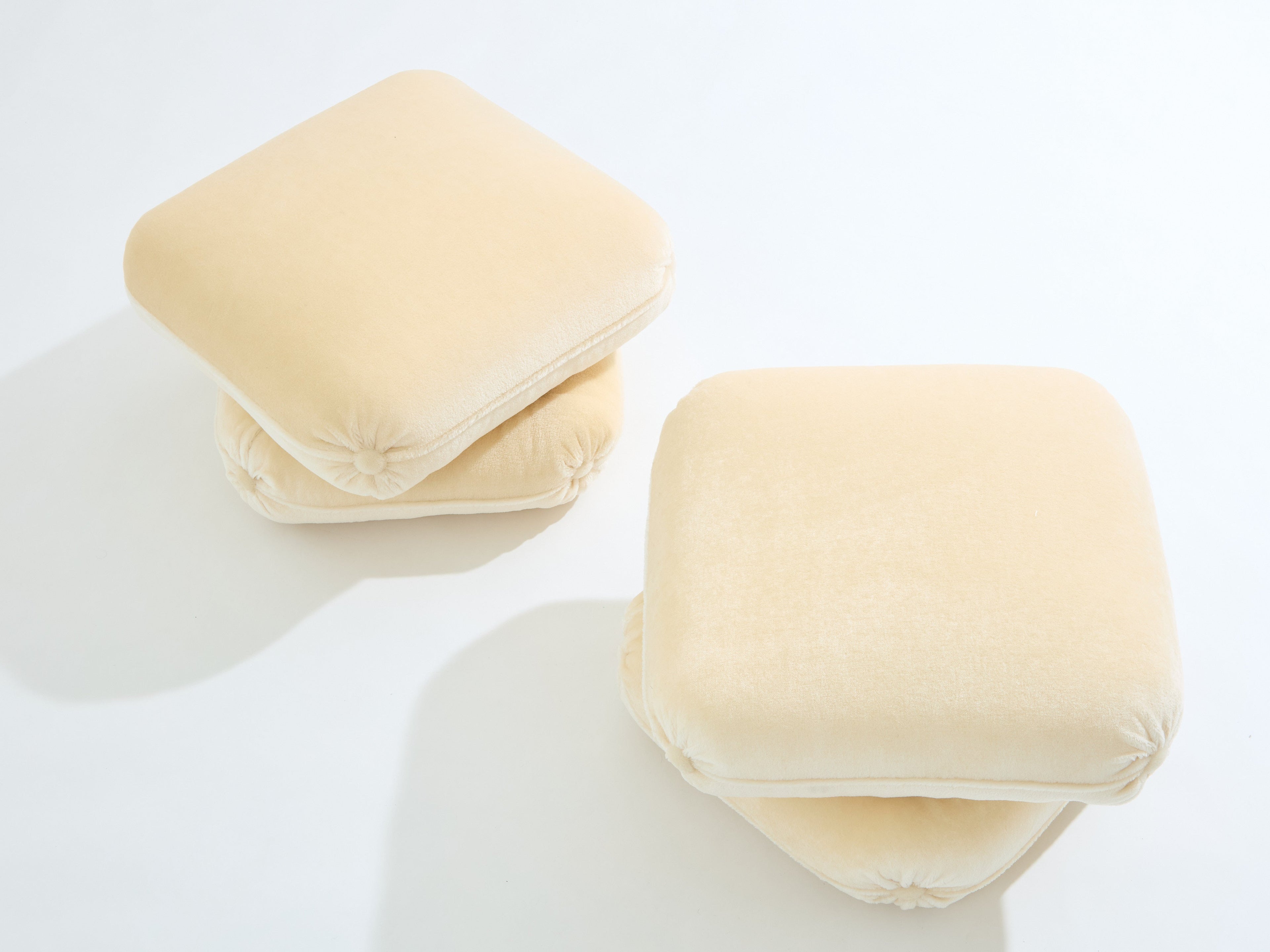 Jacques Charpentier for Maison Jansen pair of ottomans mohair velvet 1970s