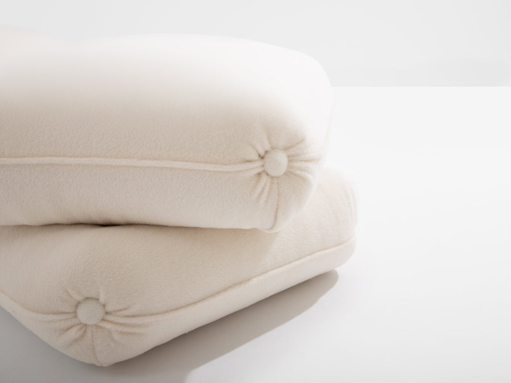 Jacques Charpentier for Maison Jansen pair of ottomans white alpaca 1970s