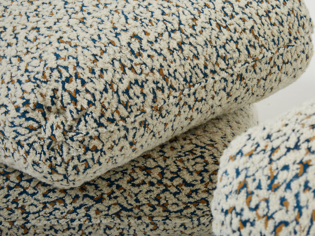 Jacques Charpentier pair of ottomans stools alpaca boucle Maison Jansen 1970s