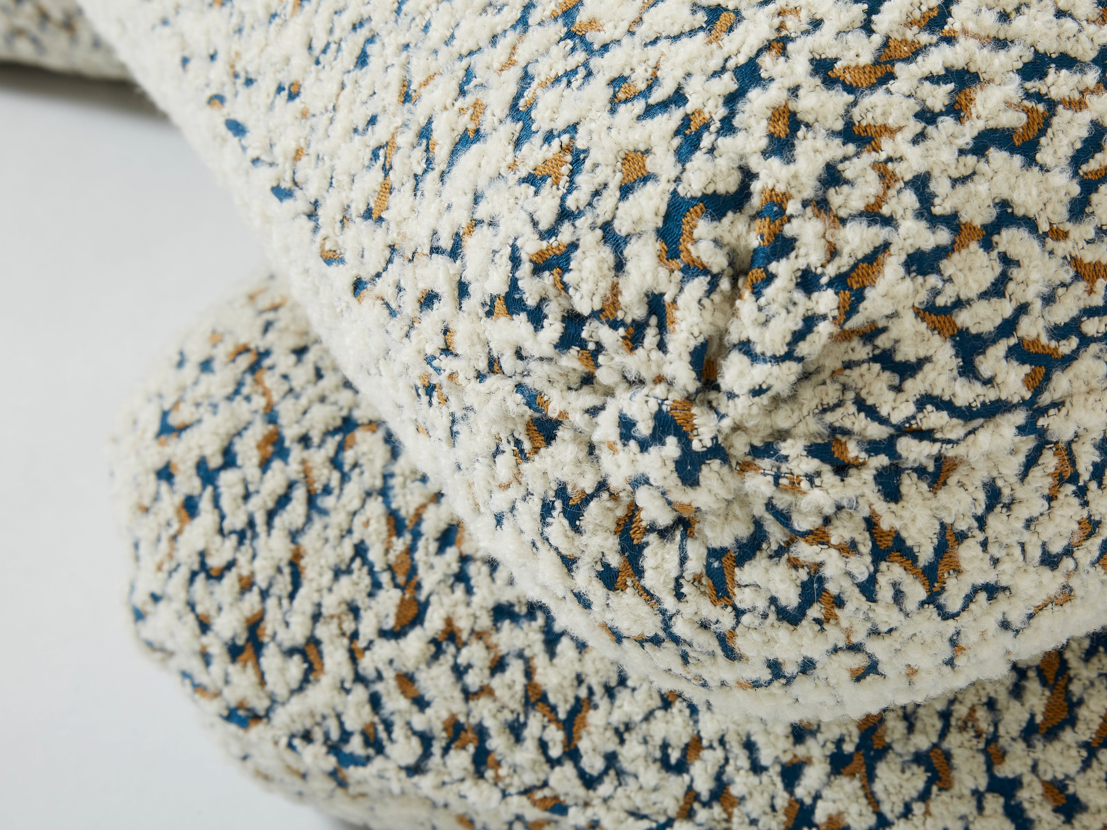 Jacques Charpentier pair of ottomans stools alpaca boucle Maison Jansen 1970s