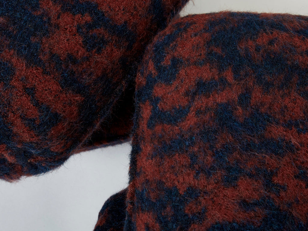 Jacques Charpentier pair of ottomans stools alpaca Maison Jansen 1970s