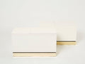 Pair of trunk end tables by J.C. Mahey brass white lacquered 1970s