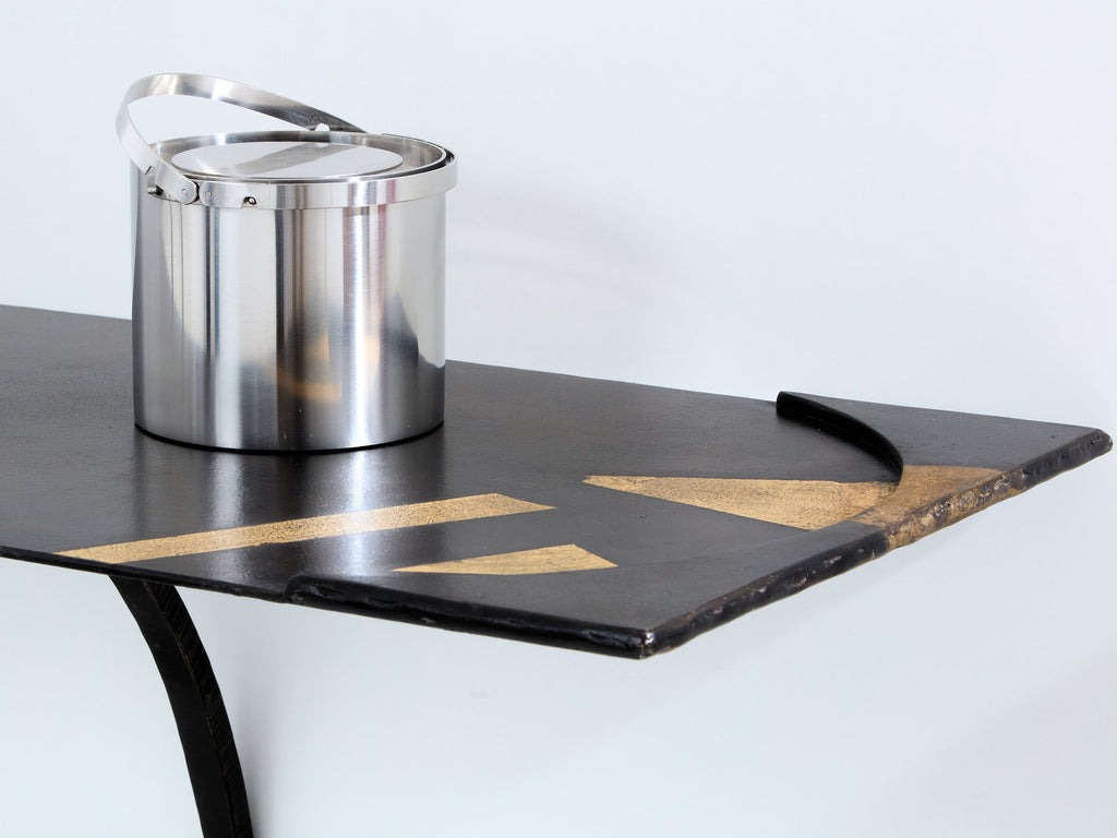 Jean-Jacques Argueyrolles brutalist console tables wrought iron 1990