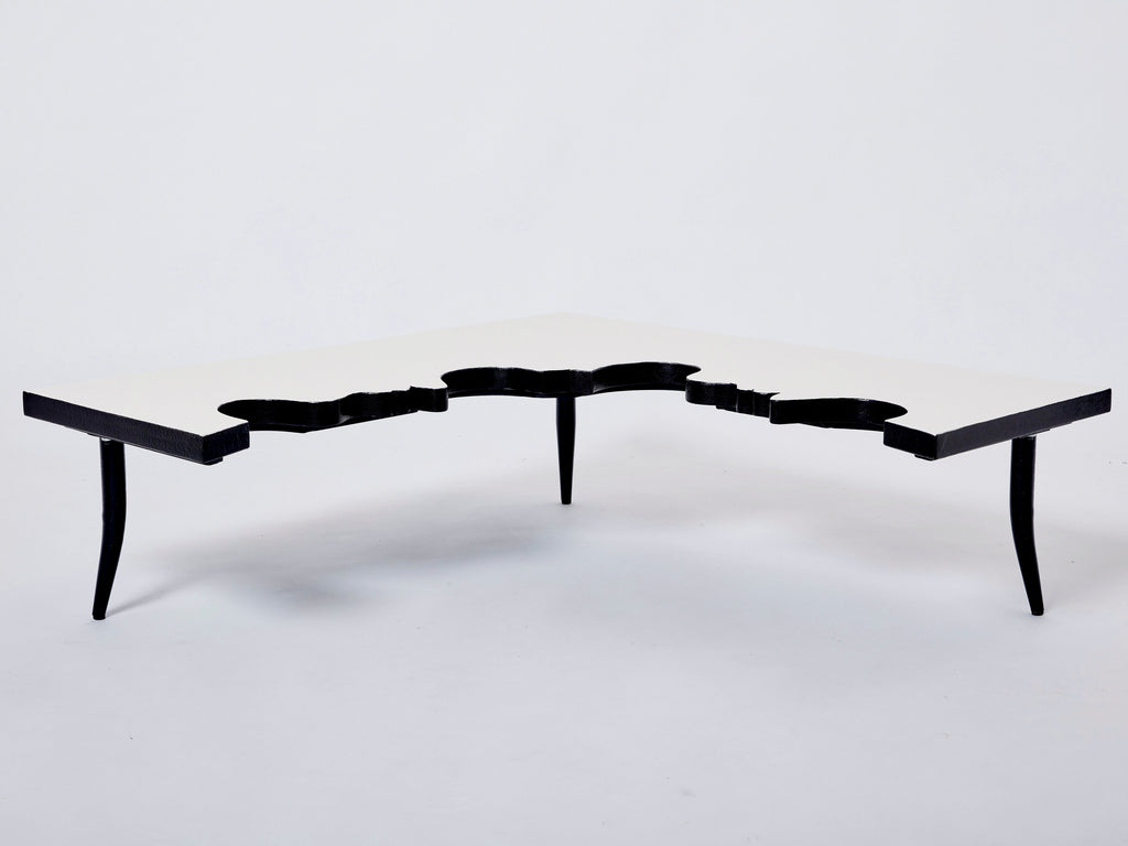 Jean Marais iron wood coffee table Hommage a Jean Cocteau 1972